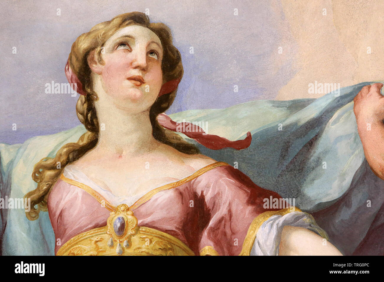 Vergine Maria. Fresque de di Johann Michael Rottmayr sur la coupole de l'Eglise Saint-Charles Borromée. Karlskirche. San Carlo, la Chiesa. Vienne. Foto Stock