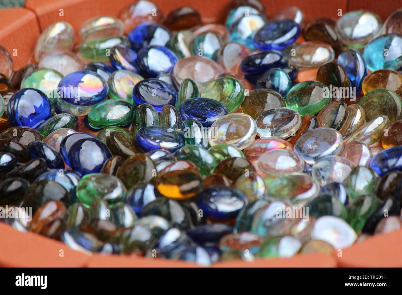 Perline di vetro in giardino Foto Stock