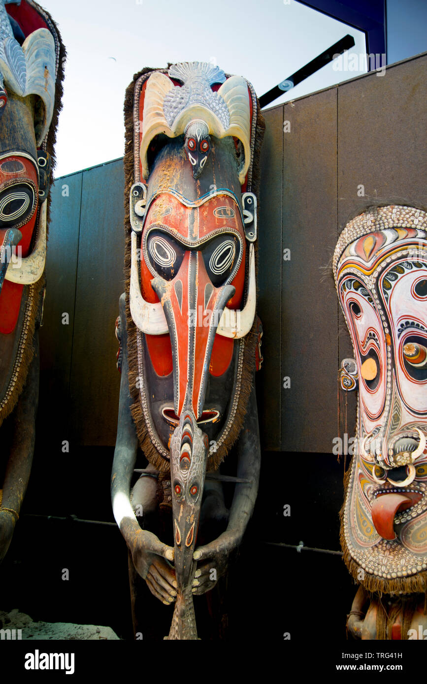 Papua Nuova Guinea maschera tribale Foto Stock