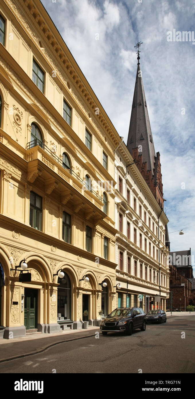 Kyrkogatan street a Malmo. Svezia Foto Stock