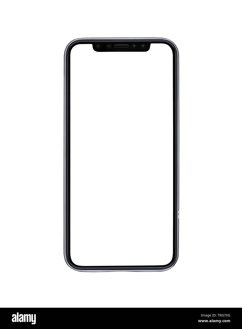 Blank moderno telefono cellulare isolato su sfondo bianco con tracciato di  ritaglio per lo schermo Foto stock - Alamy