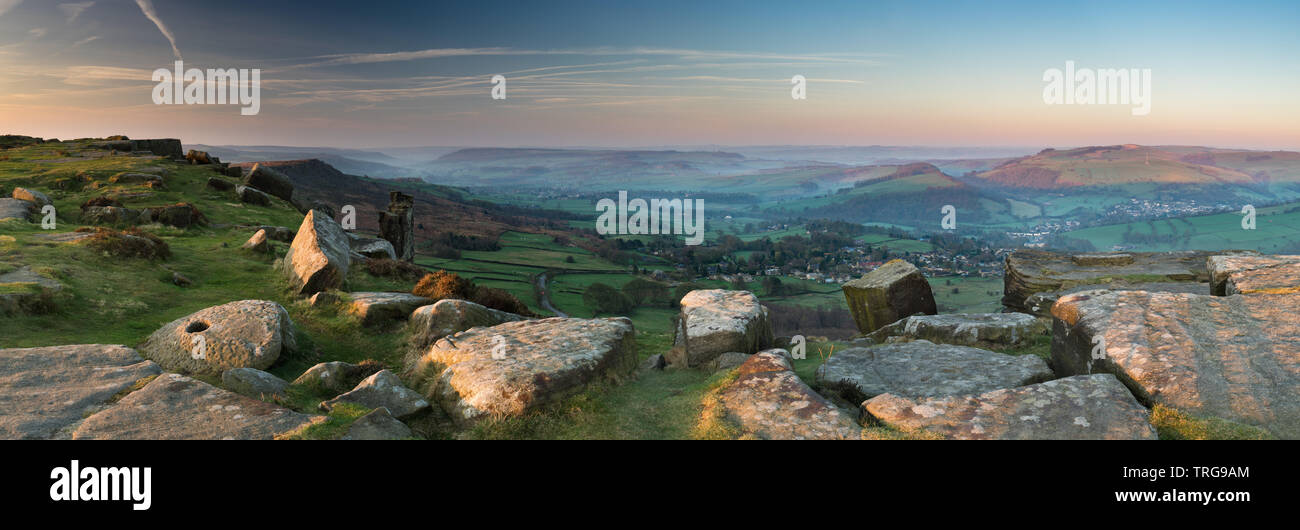 Bordo Curbar, Parco Nazionale di Peak District, Derbyshire, England, Regno Unito Foto Stock