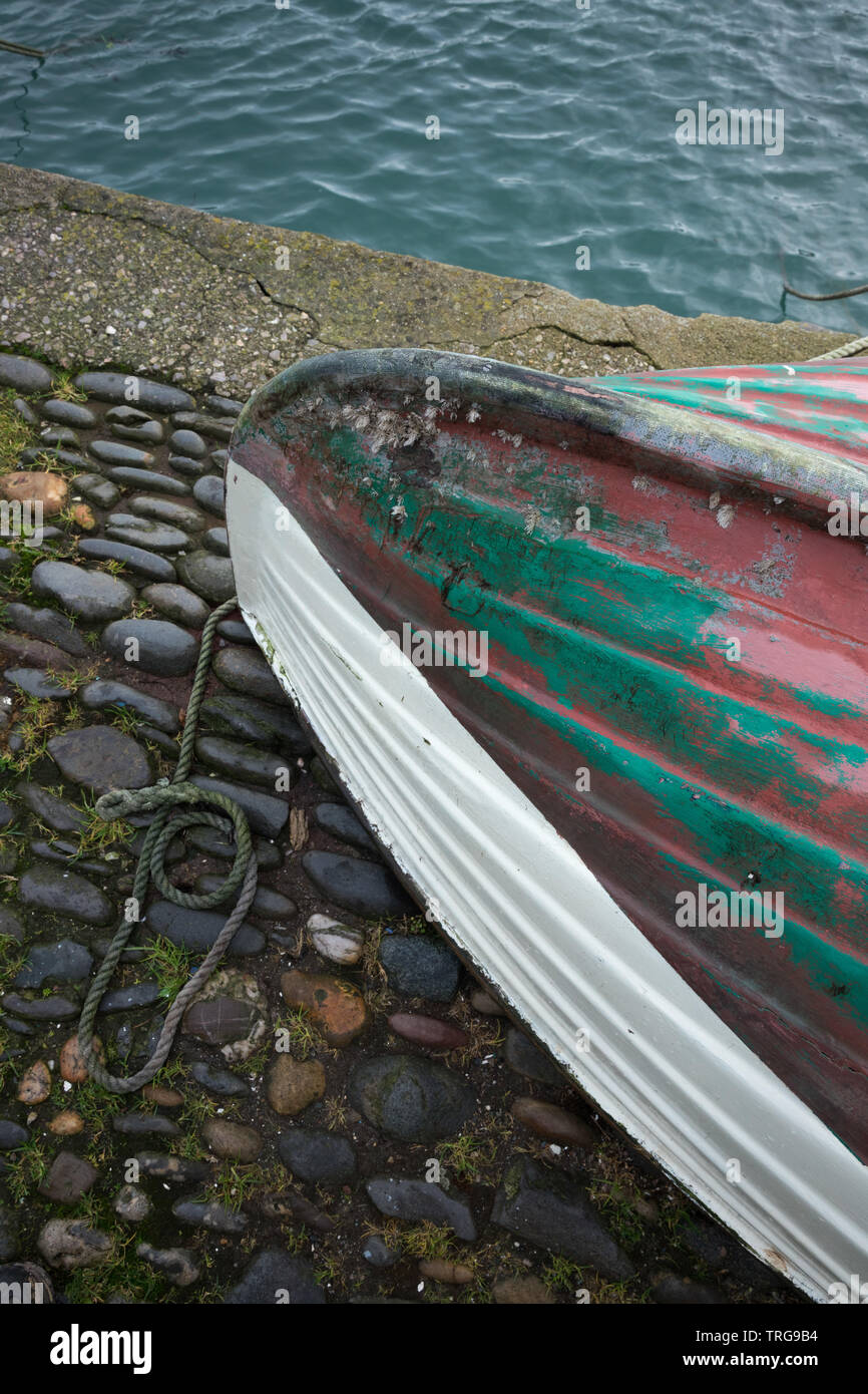 Texture in banchina, Dartmouth, Devon, Inghilterra, Regno Unito Foto Stock