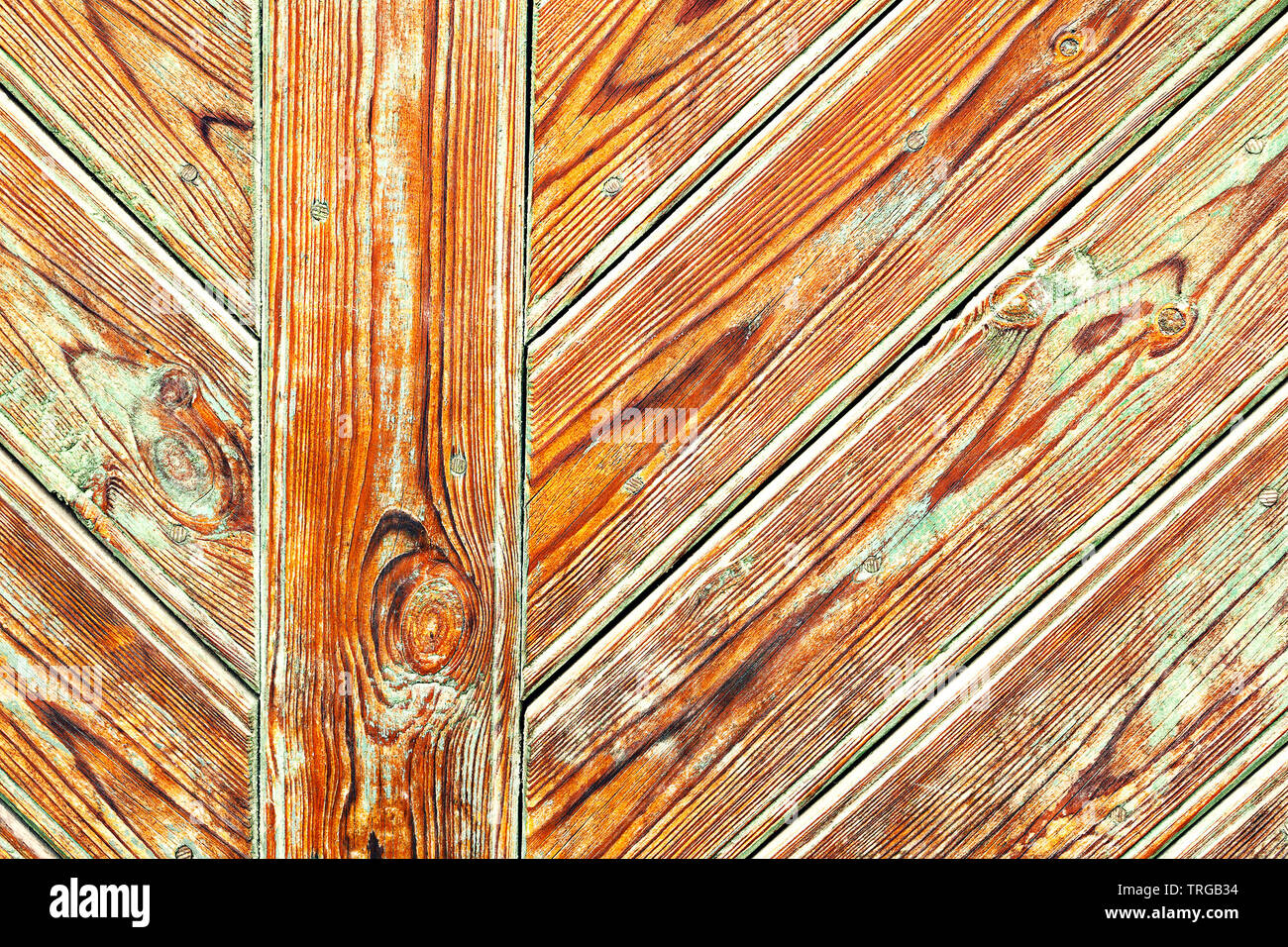 Vecchio weathered superficie di legno sulla porta, texture pronto per il tuo design Foto Stock