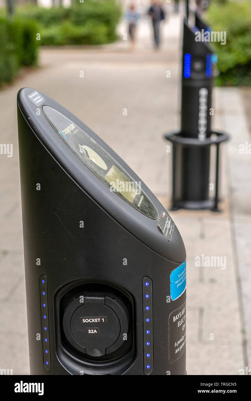 Auto elettrica Punto di carica Foto Stock