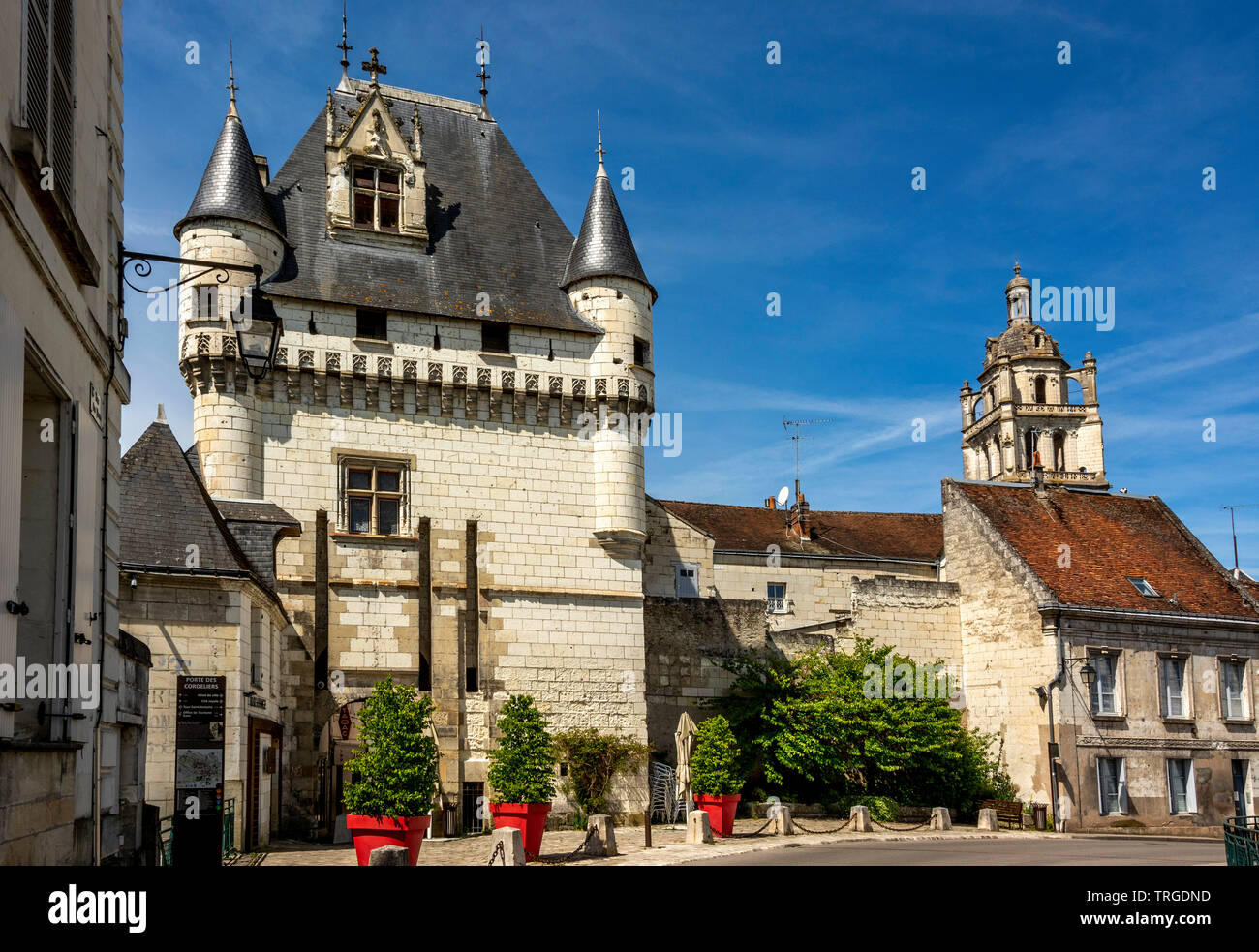 La porta Cordeliers presso la città reale di Loches, Indre et Loire, centro Val de Loire, Francia Foto Stock