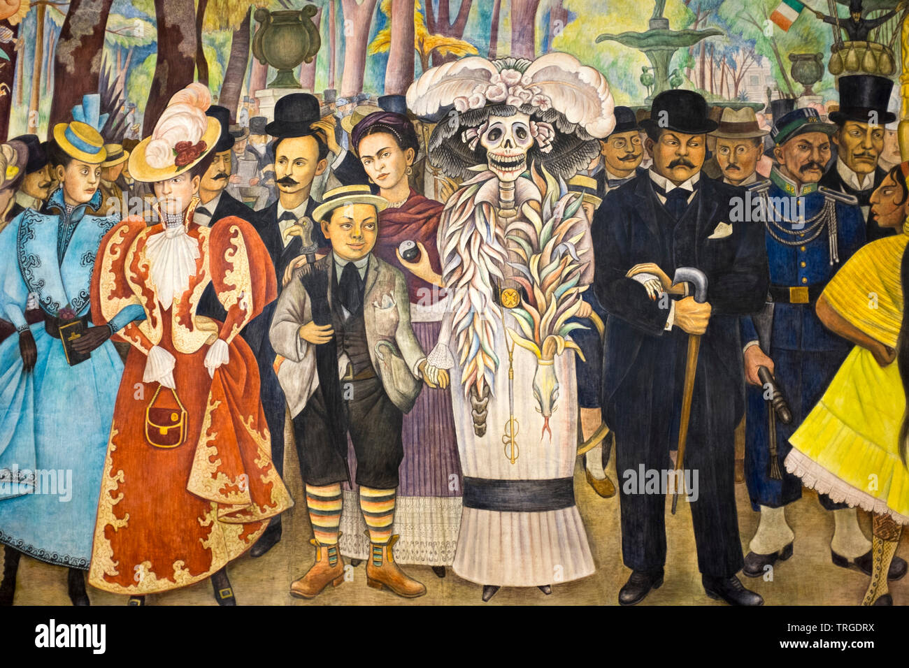 Sogno di una Domenica pomeriggio in Alameda Central Museo di Pittura Murale di Diego Rivera Città Del Messico Foto Stock