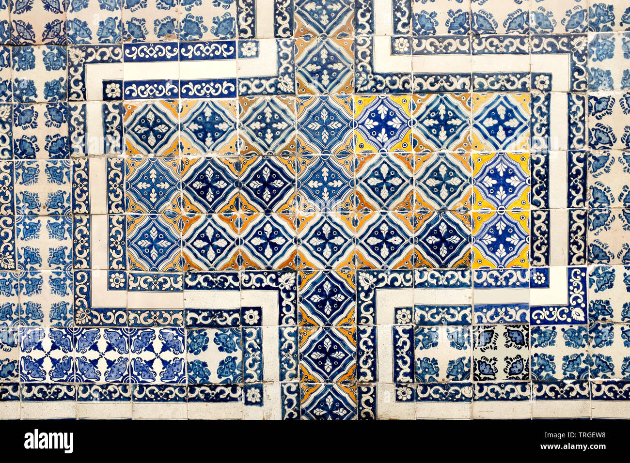 Piastrelle decorative da parete al Sanborns Restaurant Mexico City Foto Stock