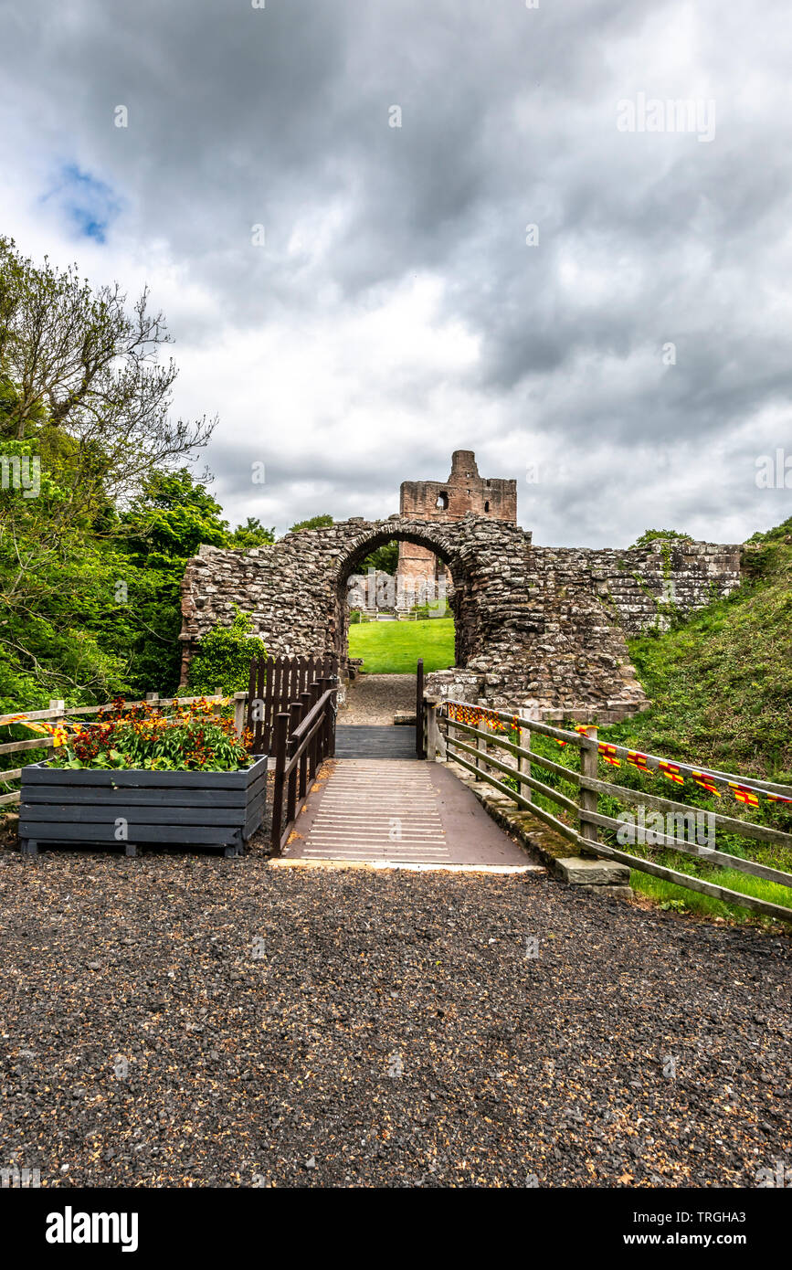 Norham Castle e la zona circostante, Norham, Northumberland Foto Stock