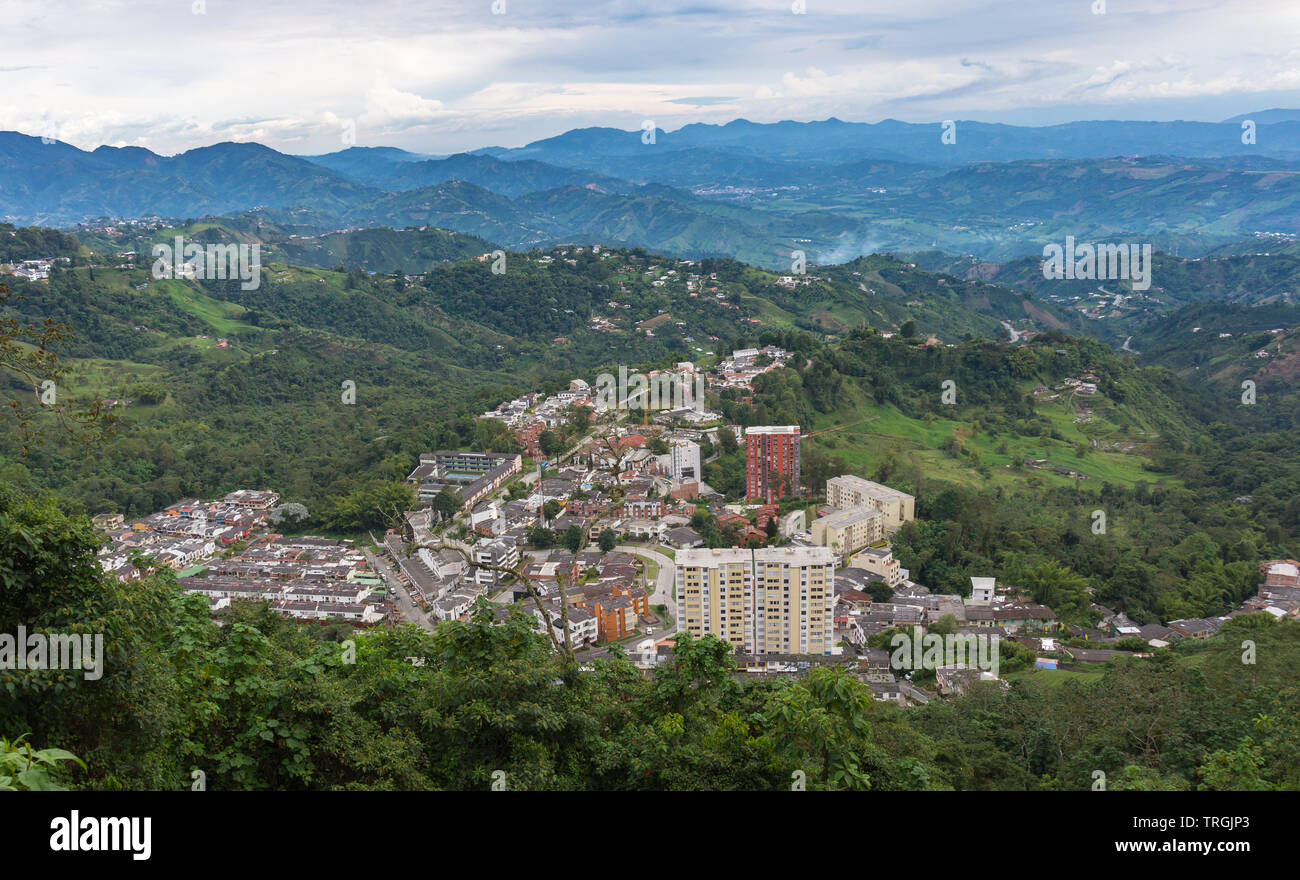 Paesaggio naturale della città di Manizales, in Colombia. Foto Stock