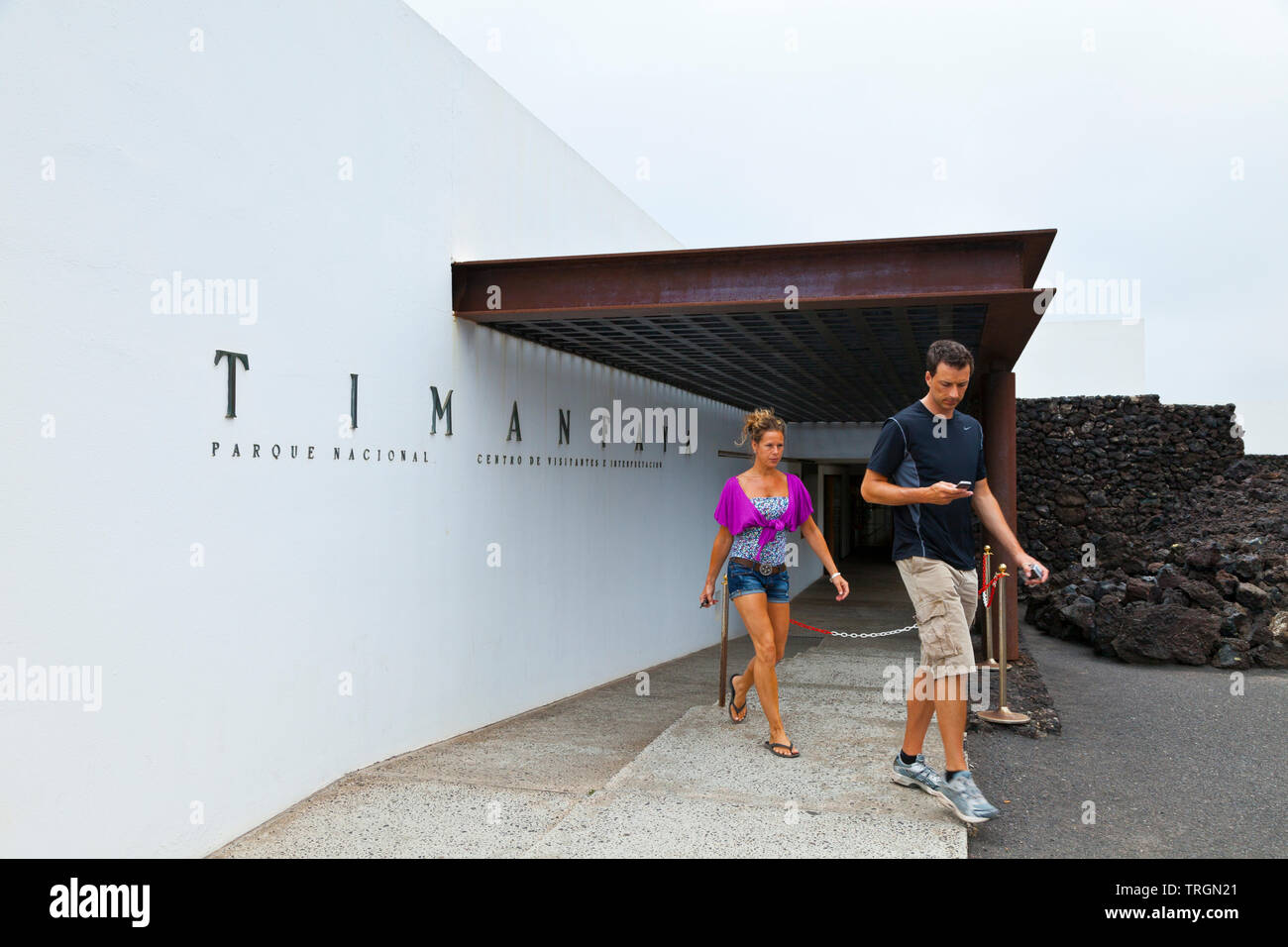 Parque Nacional Timanfaya. Centro de Visitantes. Pueblo a Mancha Blanca. Isla Lanzarote. Provincia di Las Palmas. Islas Canarias. España Foto Stock