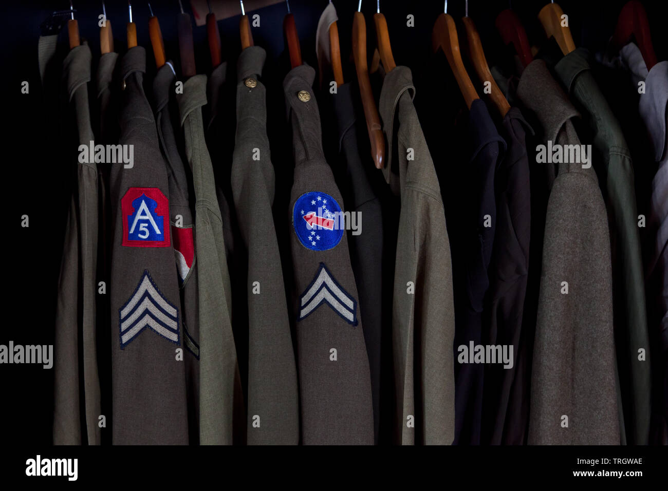 Uniformi sul display a Tuskegee aviatori Sito Storico Nazionale Foto Stock