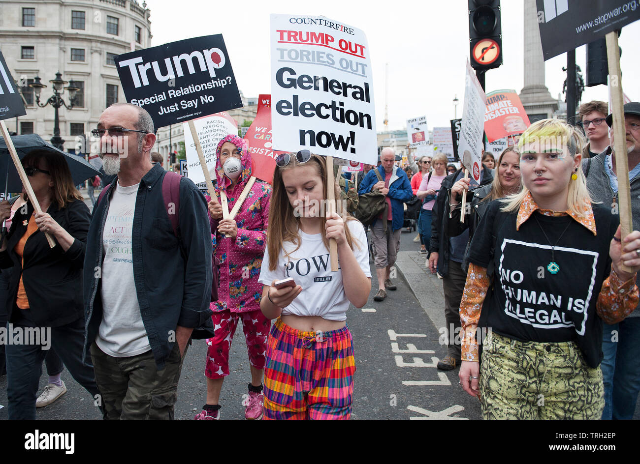 Arrestare Trump - Dimostrazione, Londra 2019 Foto Stock