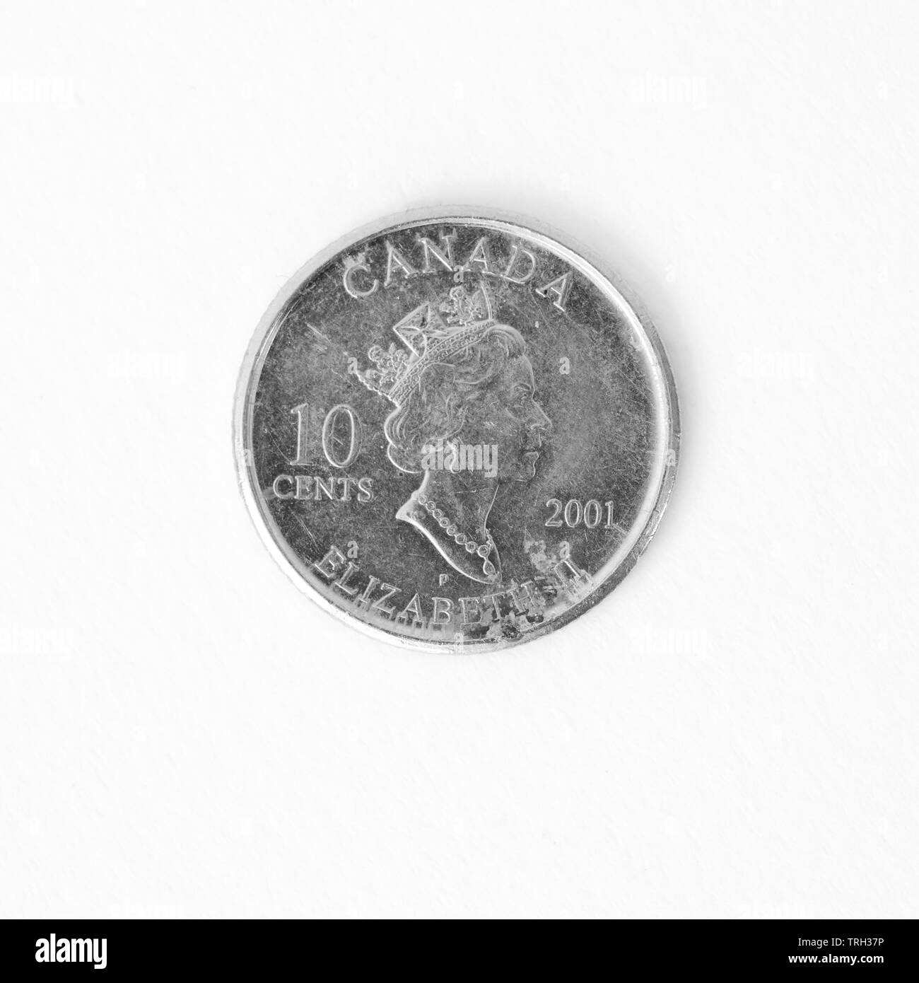 Il Canada 10 centesimi - Elisabetta II - 2001 Foto Stock