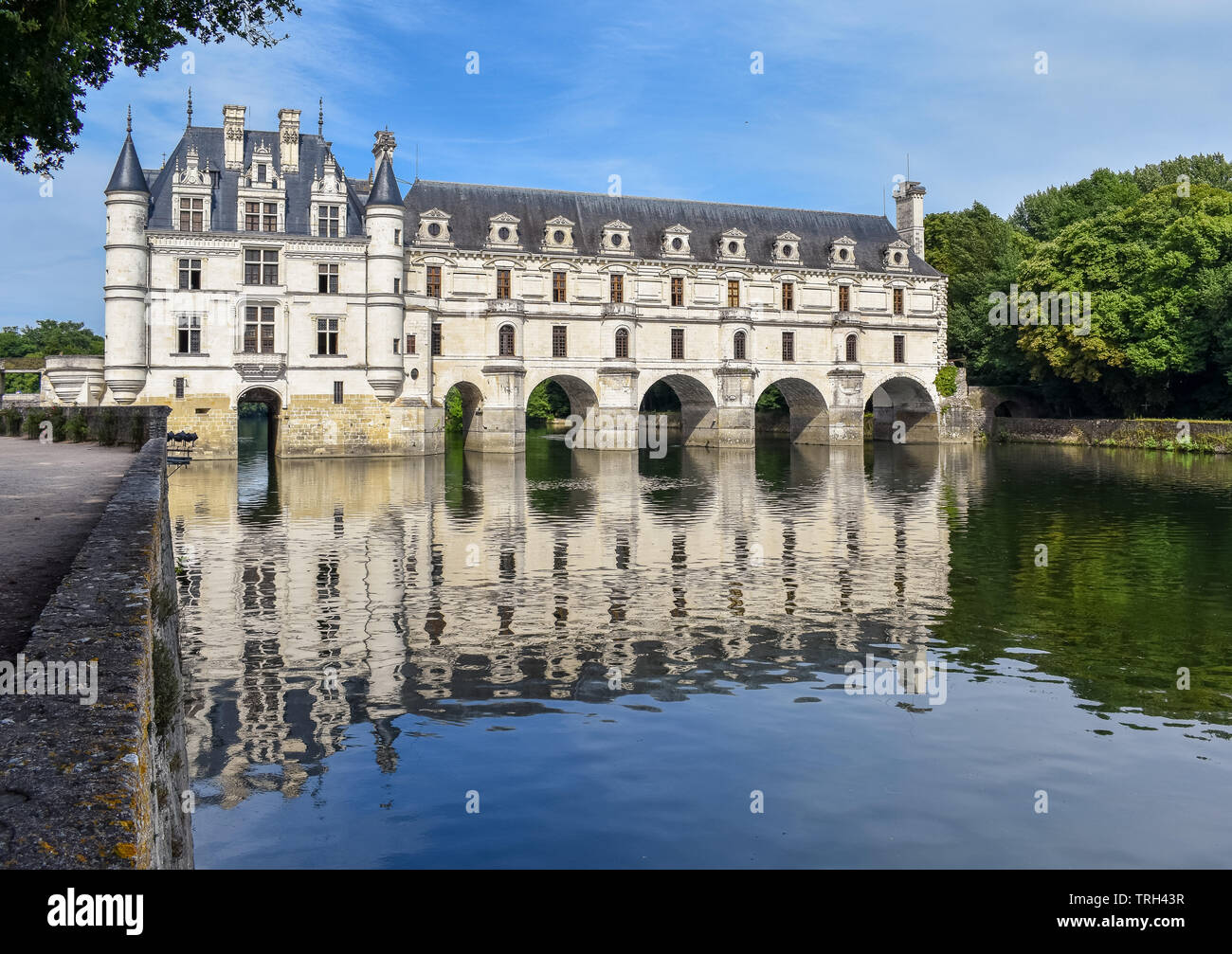 Chateau de Chenonceau sul fiume Cher - Francia, Valle della Loira Foto Stock