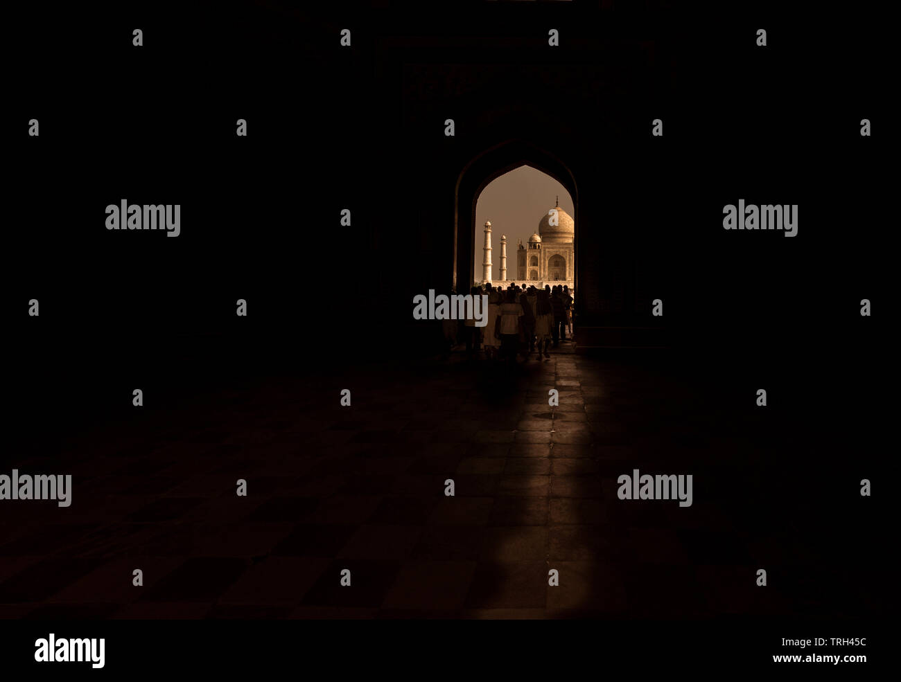 Taj Mahal minimalismo su un ora d'oro Foto Stock