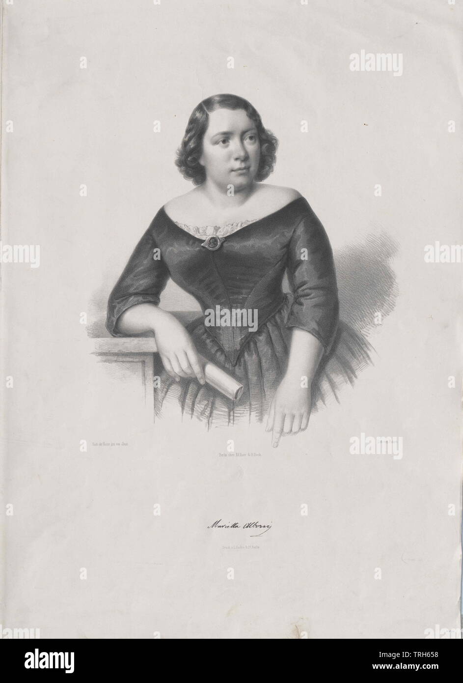Alboni, Marietta, Italiano cantante lirica (alto), membro dell'Opera Viennese 1843-1845, se del parigino opera italiana,personalità e celebrità, inoltre, altri, secolo XIX e XX secolo, persone, a mezza lunghezza e mezza lunghezza, donna donne, femmina, cantante lirica, cantanti lirici, Stati membri, opera lirica, Additional-Rights-Clearance-Info-Not-Available Foto Stock