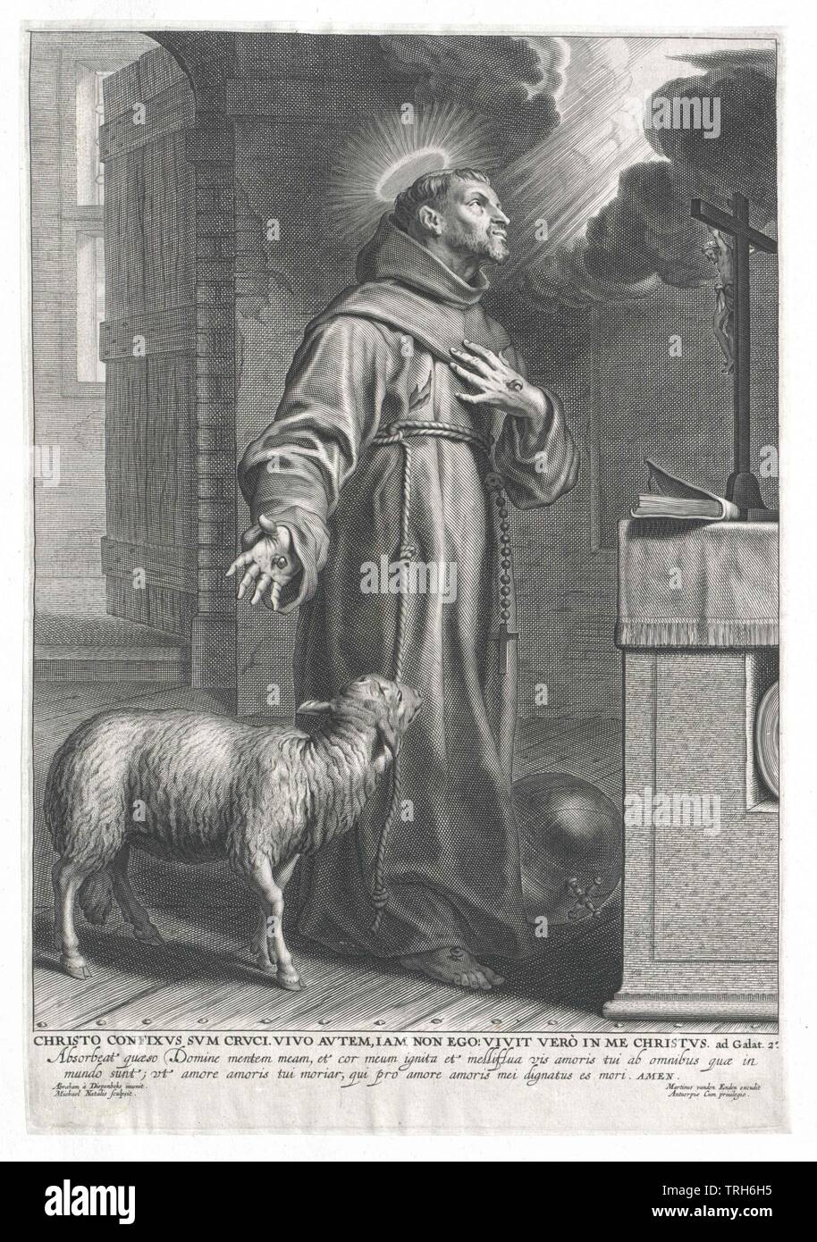 San Francesco di Assisi, san,ecclesiastico, cappellano, cappellani, monastero, monasteri, monaco, monaci, ordine, persone, a piena lunghezza e piena lunghezza, Uomo, uomini, maschio, Manly, saint santificate, santi, Additional-Rights-Clearance-Info-Not-Available Foto Stock