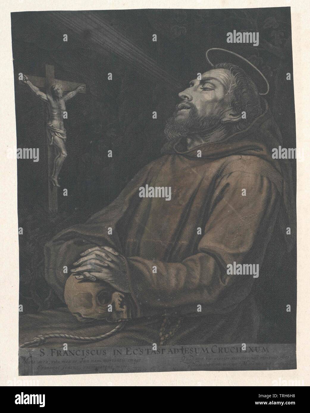 San Francesco di Assisi, san,ecclesiastico, cappellano, cappellani, a mezza lunghezza e mezza lunghezza, monastero, monasteri, persone, monaco, monaci, Ordine, Uomo, uomini, maschio, Manly, saint santificate, santi, Additional-Rights-Clearance-Info-Not-Available Foto Stock