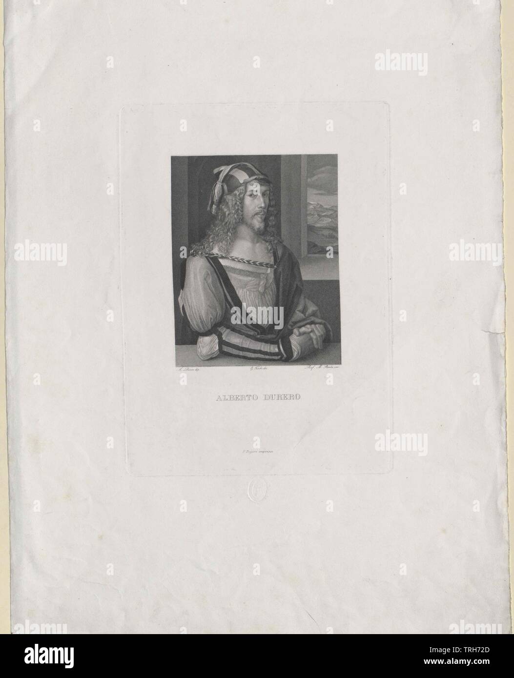 Dürer Albrecht,,l'artista, artisti, pittore, pittori, personalità e celebrità, inoltre, altre persone, a mezza lunghezza e mezza lunghezza, Uomo, uomini, maschio, Manly, Durer, Dürer, artista del diritto d'autore non deve essere cancellata Foto Stock