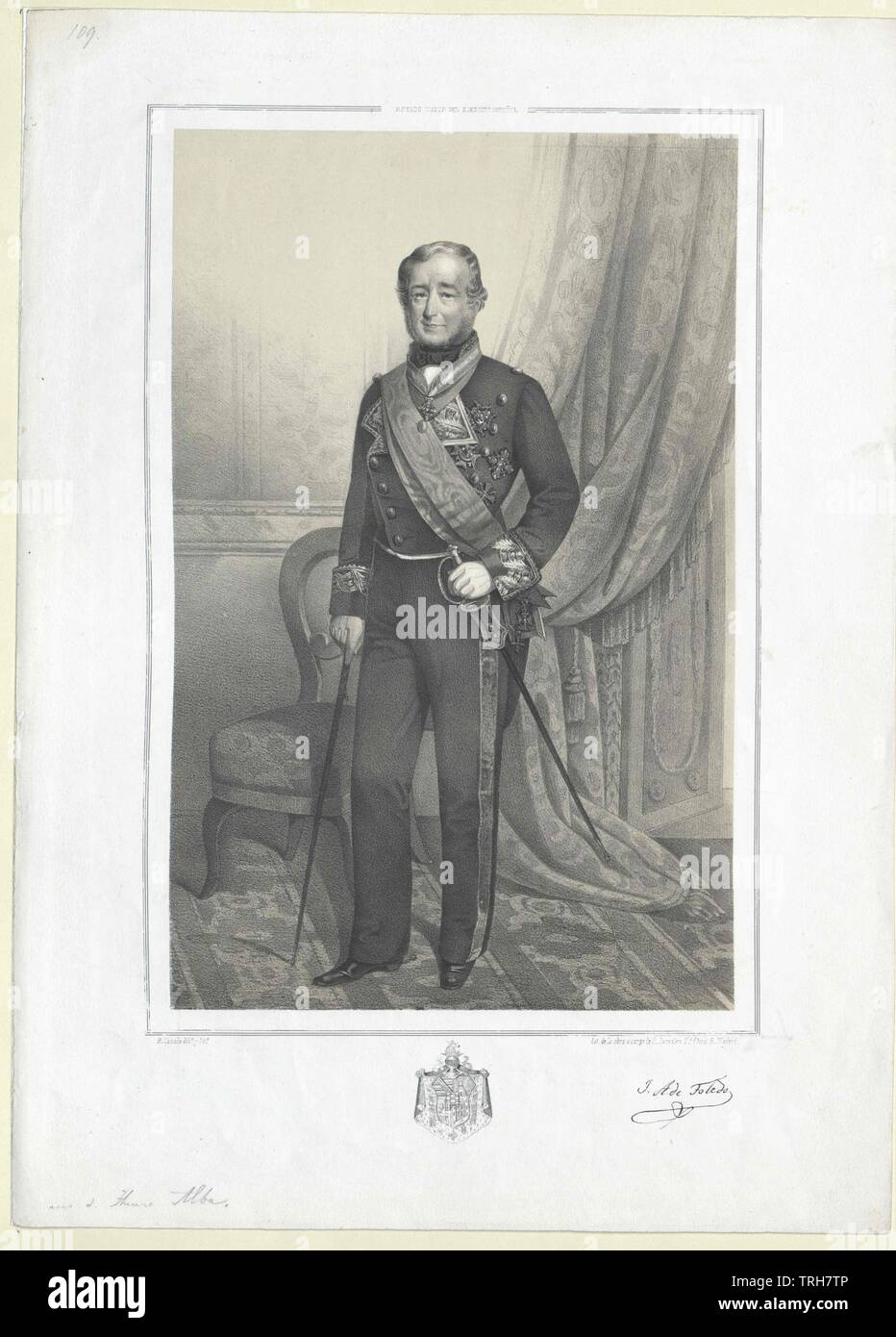 Toledo, J. A. Duque de Alb, vissuto nel 1860 circa, Additional-Rights-Clearance-Info-Not-Available Foto Stock