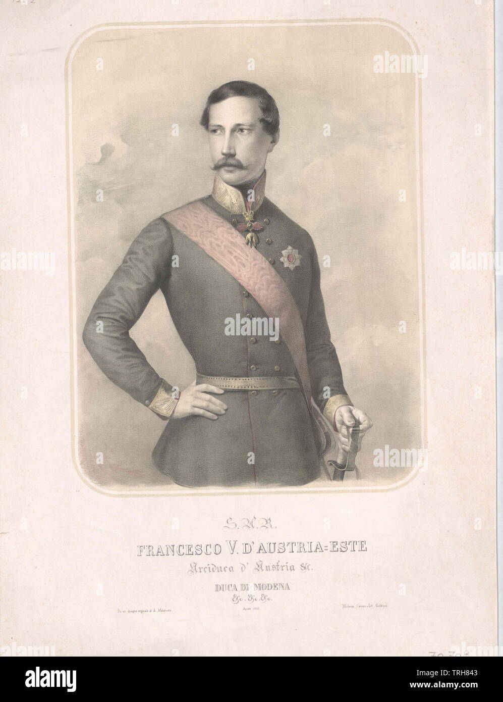 Francesco V, Arciduca d Austria-Este duca di Modena, Additional-Rights-Clearance-Info-Not-Available Foto Stock