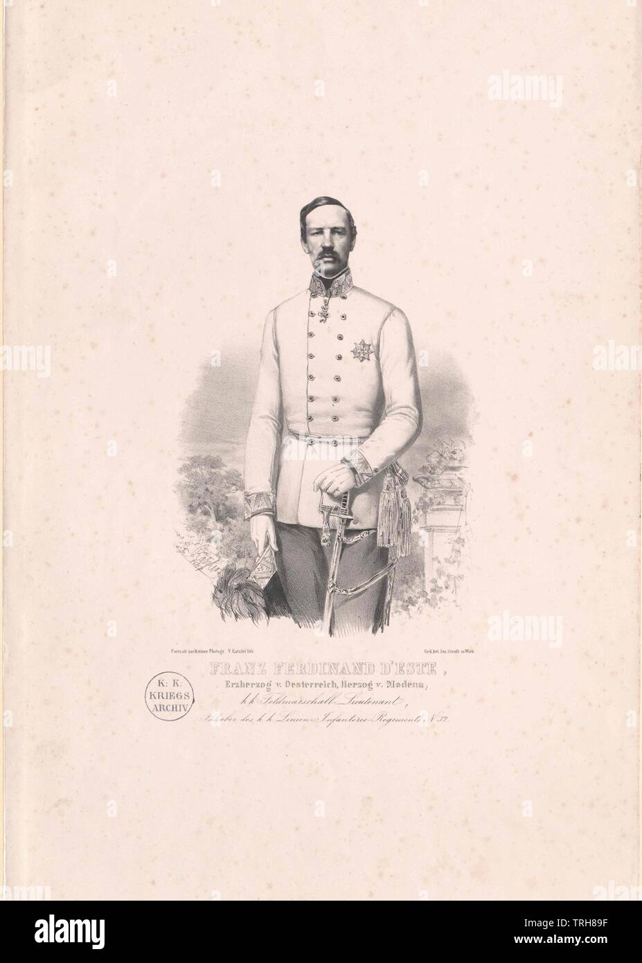 Francesco V, Arciduca d Austria-Este duca di Modena, Additional-Rights-Clearance-Info-Not-Available Foto Stock