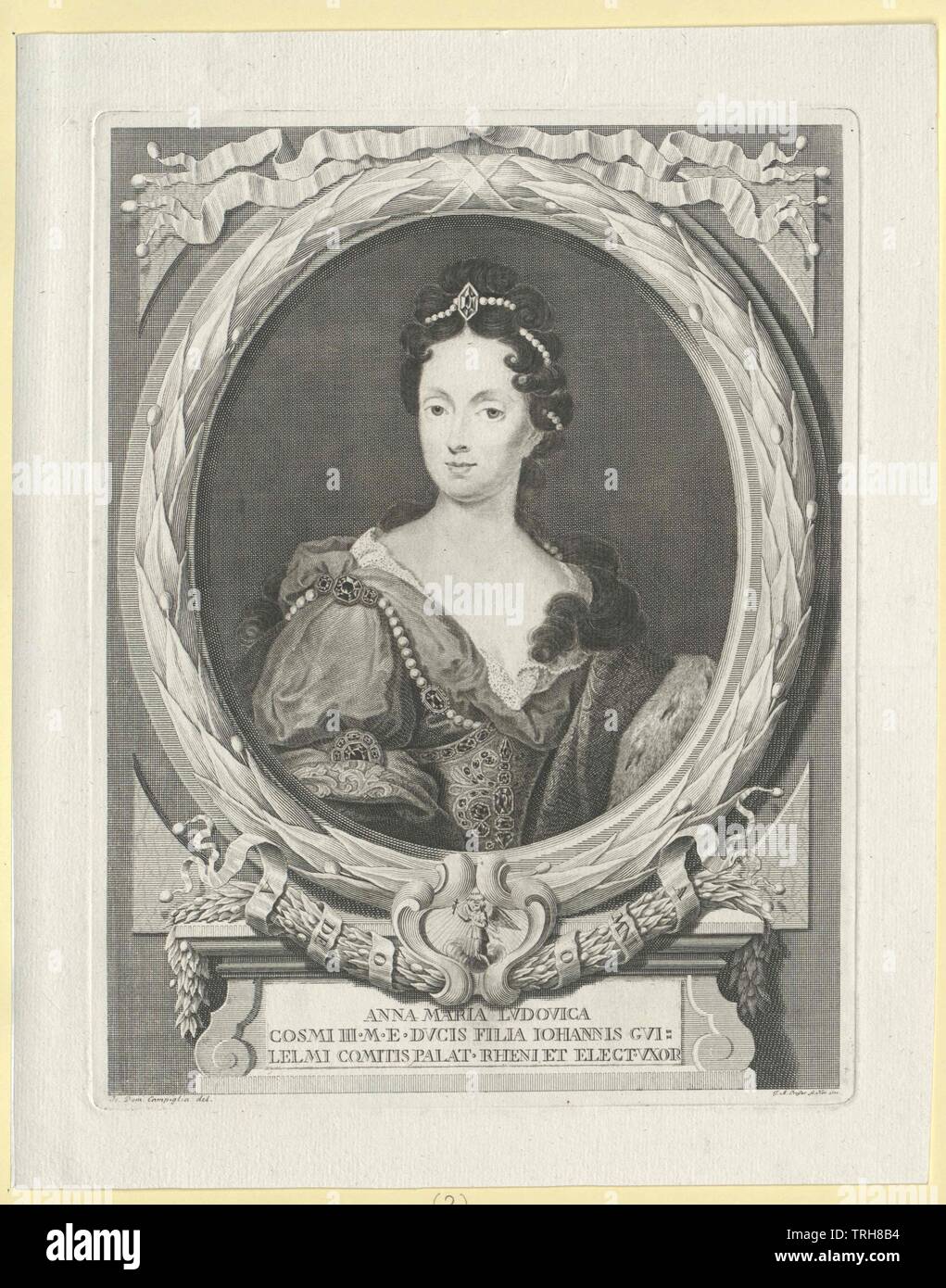 Anna Maria Ludovika de' Medici, principessa di Toscana, Additional-Rights-Clearance-Info-Not-Available Foto Stock