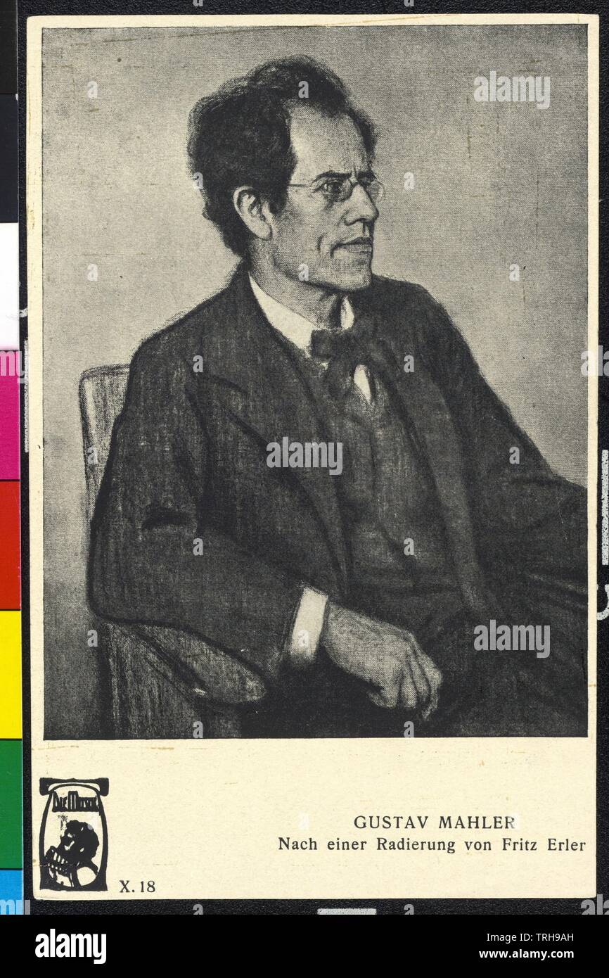 Mahler, Gustav, picture (mezza lunghezza seduta, 3 / 4 a destra), Additional-Rights-Clearance-Info-Not-Available Foto Stock