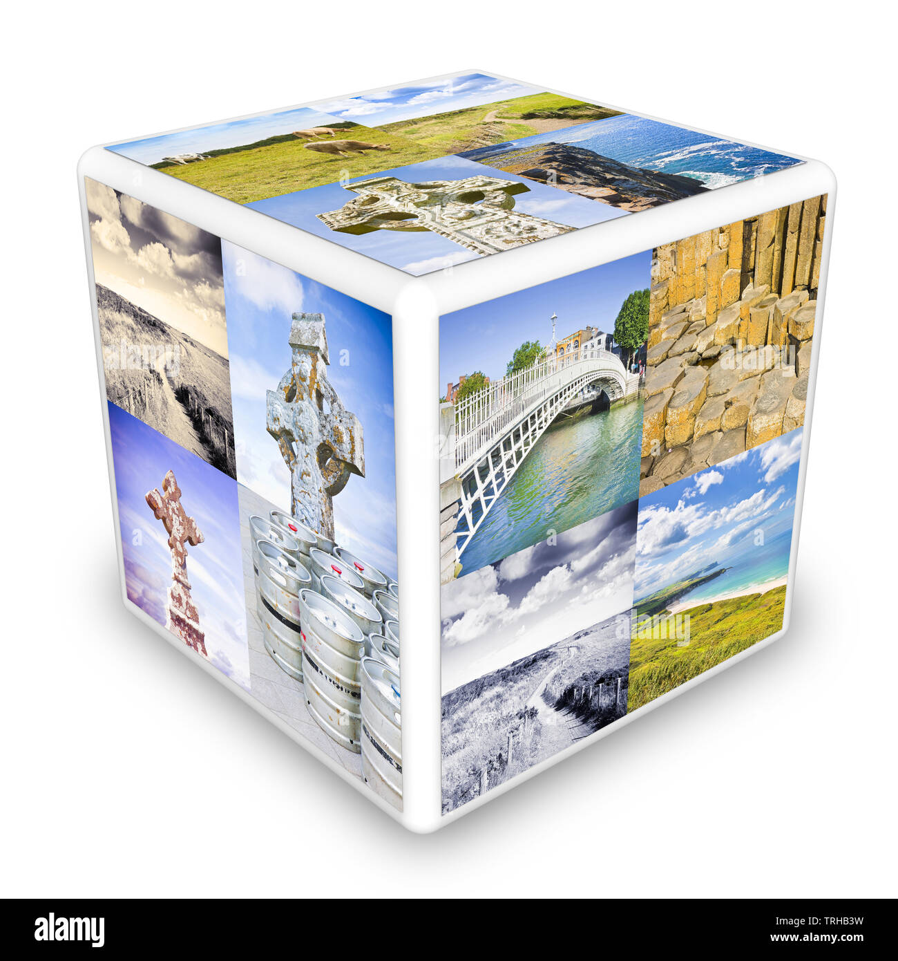 La cultura irlandese Concetto di immagine (Irlanda - Europa) - a forma di cubo immagine concettuale Foto Stock