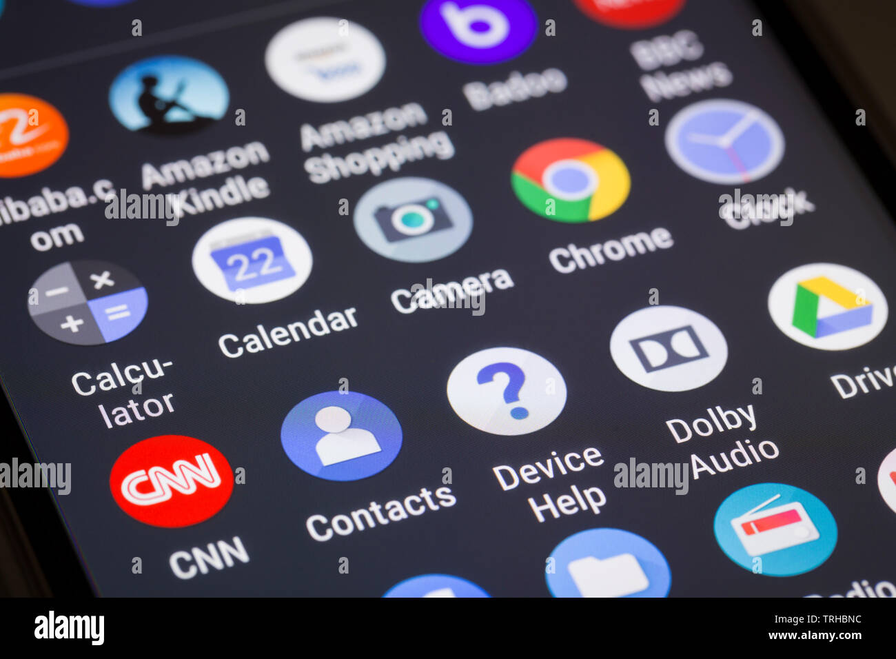 App logo su schermo di cellulare Foto Stock