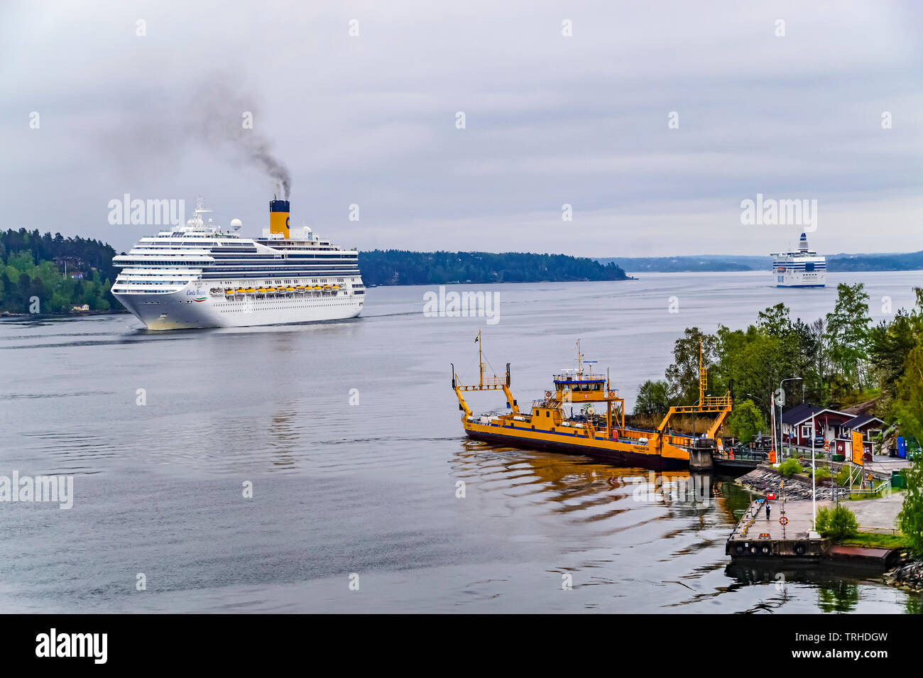 Nave da crociera Costa Magica nell'arcipelago di Stoccolma vicino a Stoccolma in Svezia in Europa Foto Stock