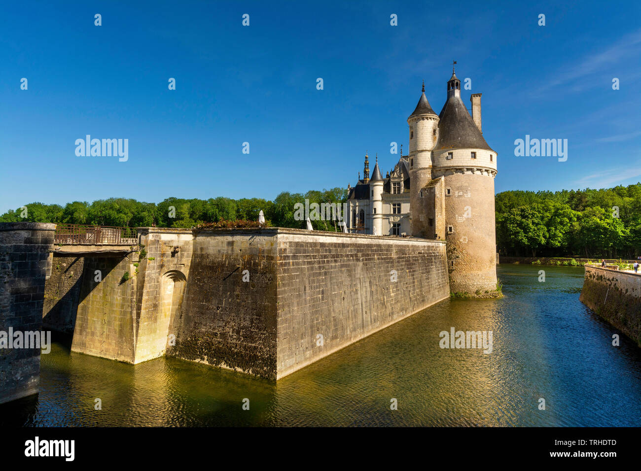 Castello di Chenonceau che attraversano il fiume Cher, Valle della Loira, Indre et Loire department, Center-Val de Loire, Francia Foto Stock