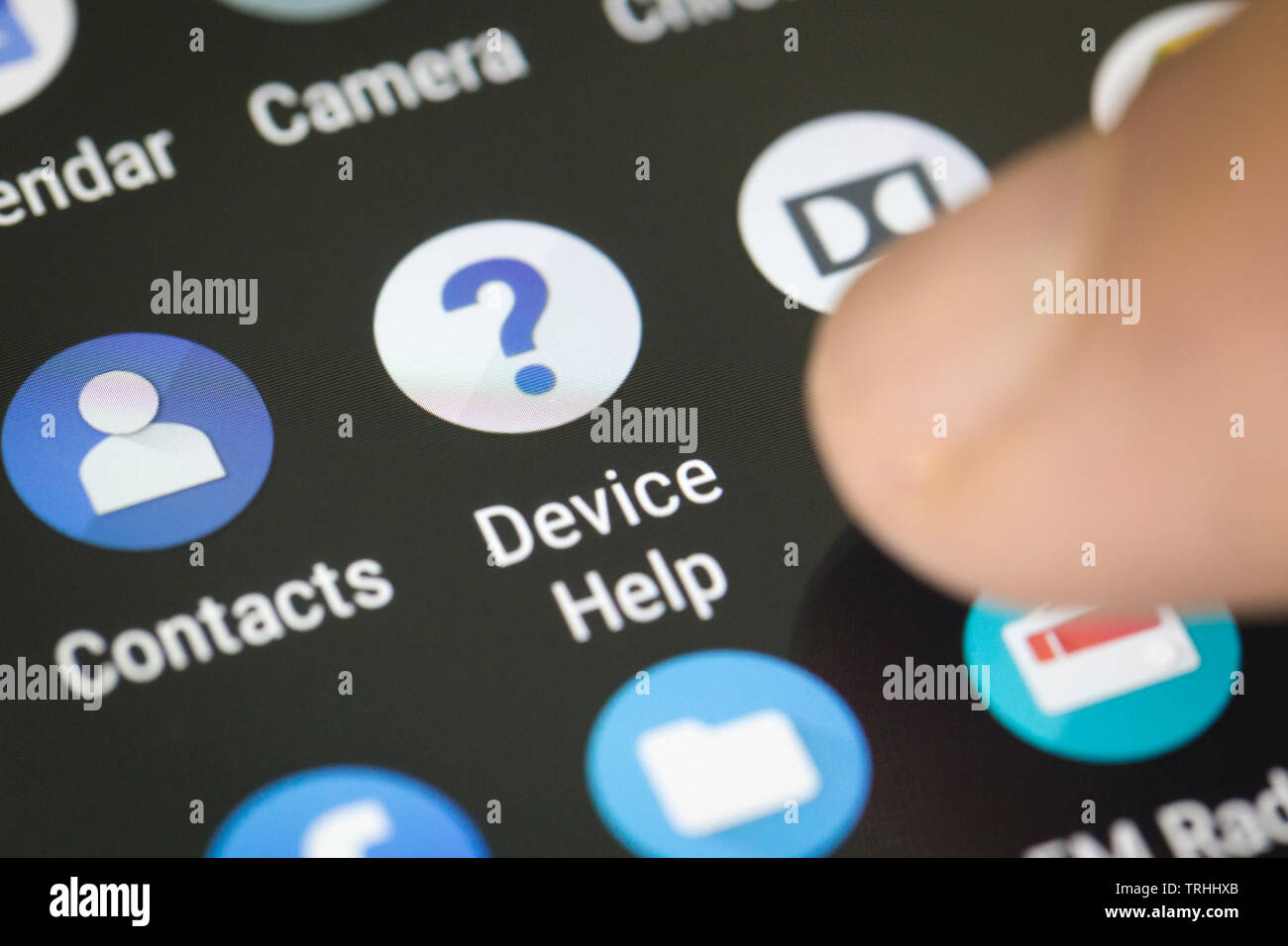 Guida del dispositivo icona logo su schermo di cellulare Foto Stock