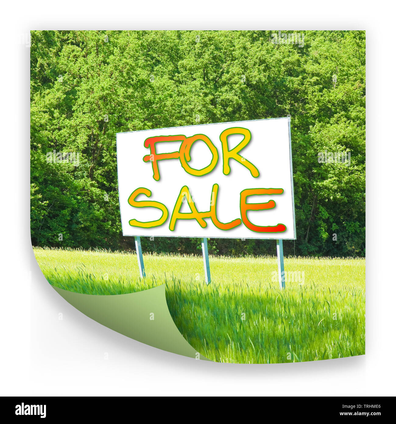 Billboard informa che la terra è libera di essere venduto - Concetto di immagine Foto Stock
