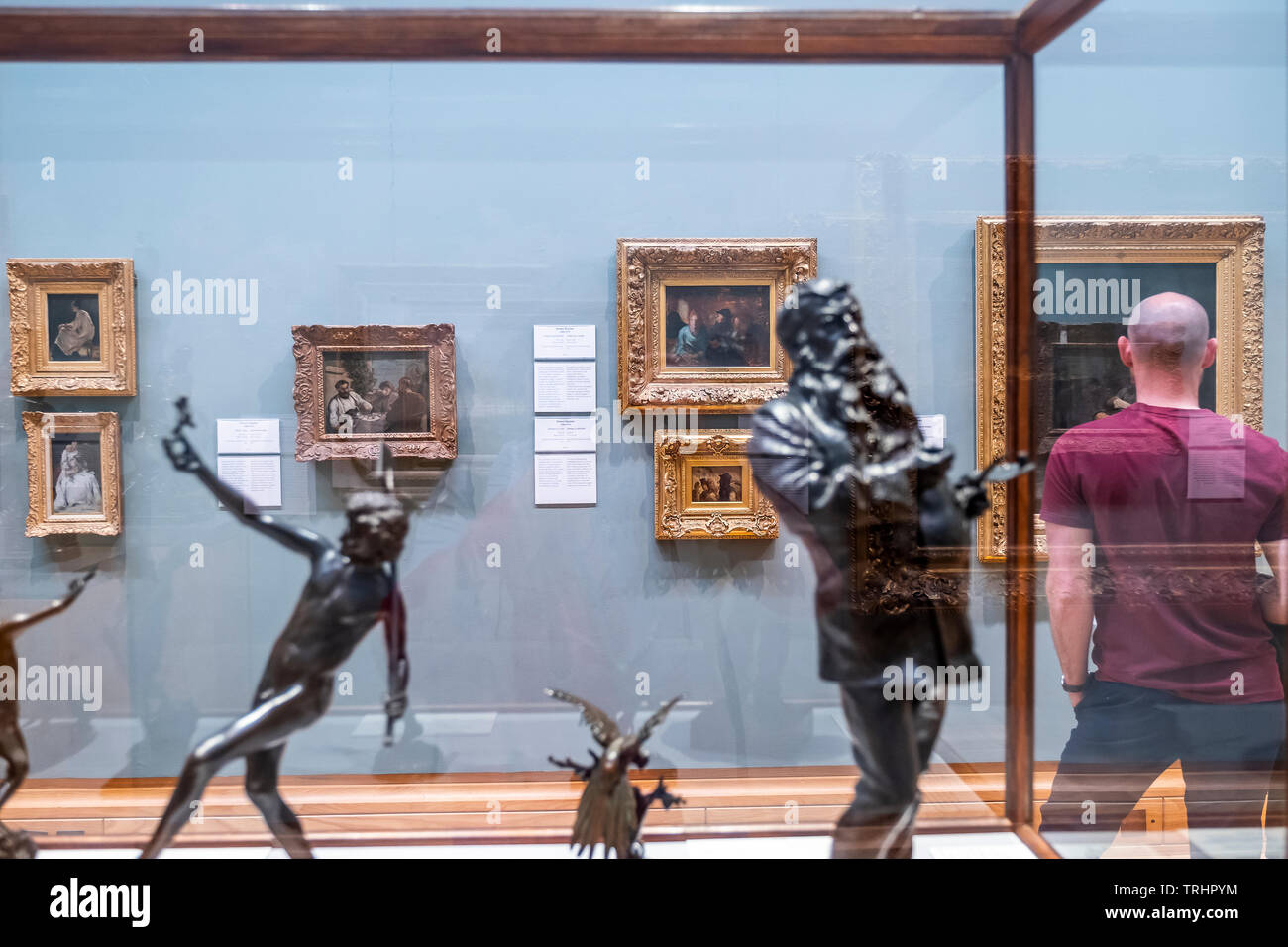 Mostra di antichi maestri in una galleria al Museo Nazionale, Cardiff, Galles Foto Stock