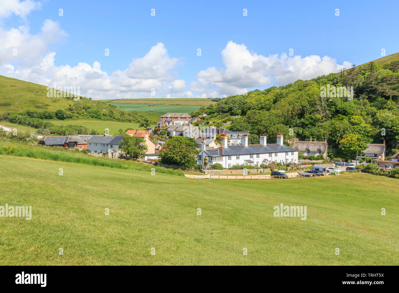 Lulworth cove village, Dorset, England, Regno Unito, GB Foto Stock