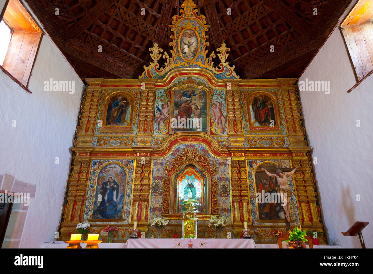 Virgen de la Peña. Patrona majorera. Pueblo Vega del rio Palmas. Isla Fuerteventura. Pronvincia Las Palmas. Islas Canarias. España Foto Stock