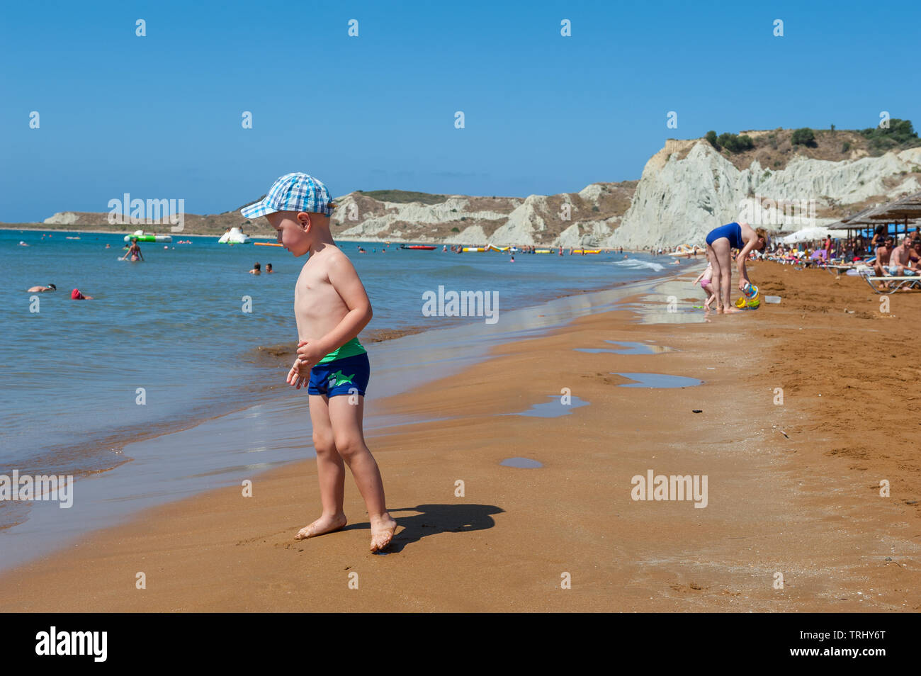 Xi beach, CEFALLONIA, ISOLE IONIE, Grecia, Europa Foto Stock