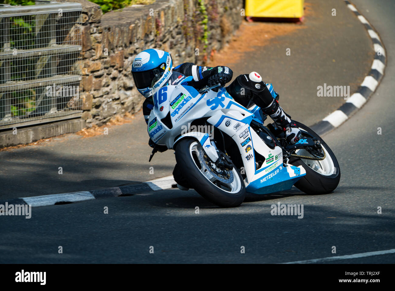 I motociclisti a Isle of Man TT la gara su strada, 2019 Foto Stock