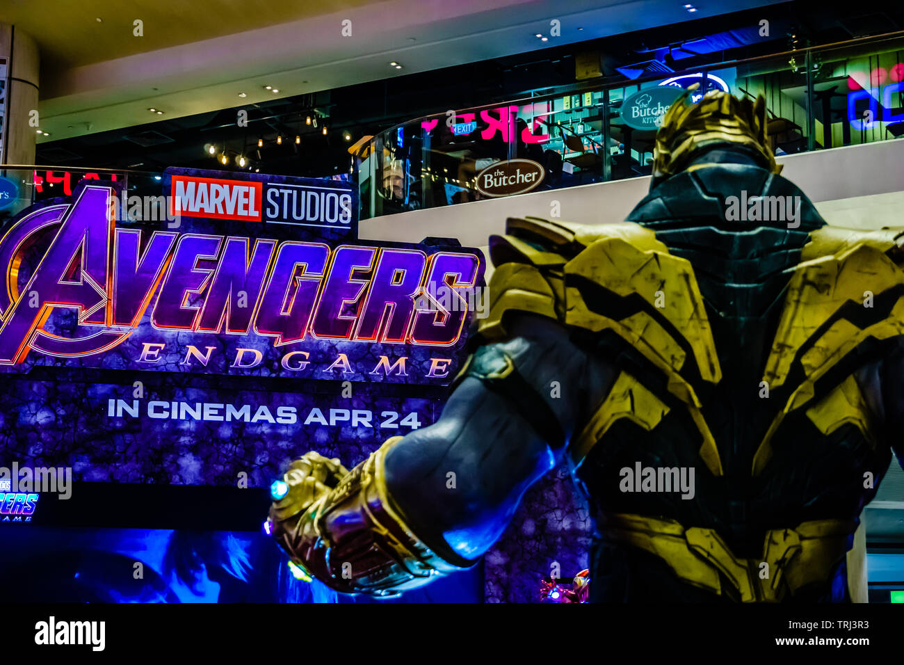 Singapore - 4 Maggio 2019: Marvel Studios' vendicatori, Endgame evento a Suntec City, Singapore. Foto Stock