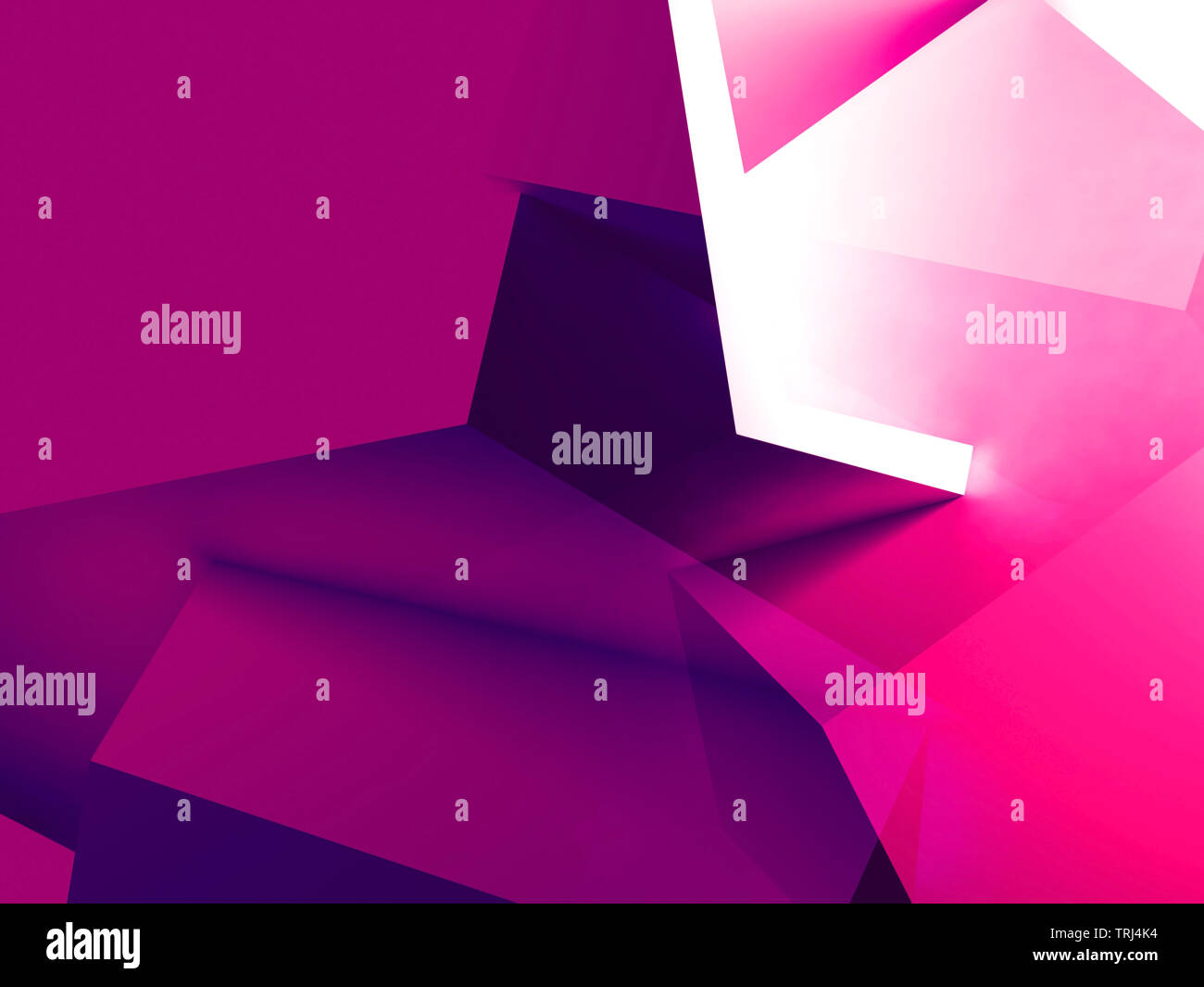 Abstract viola basso sfondo poligonale, grafica digitale con doppio effetto di esposizione. 3D render illustrazione Foto Stock