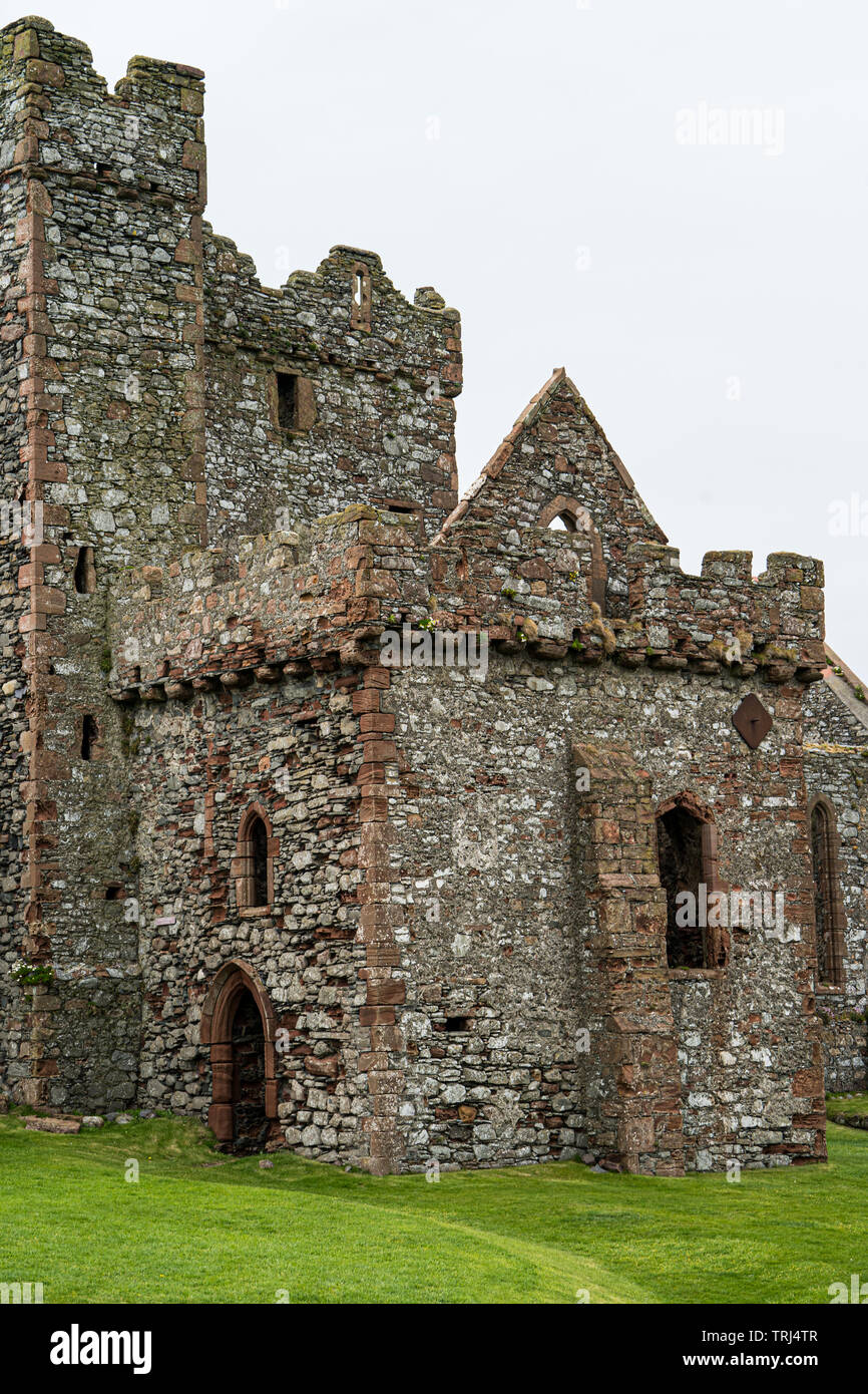 La cattedrale, il castello di Peel, Isola di Man, REGNO UNITO Foto Stock
