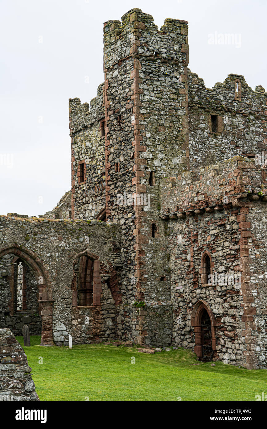 La cattedrale, il castello di Peel, Isola di Man, REGNO UNITO Foto Stock