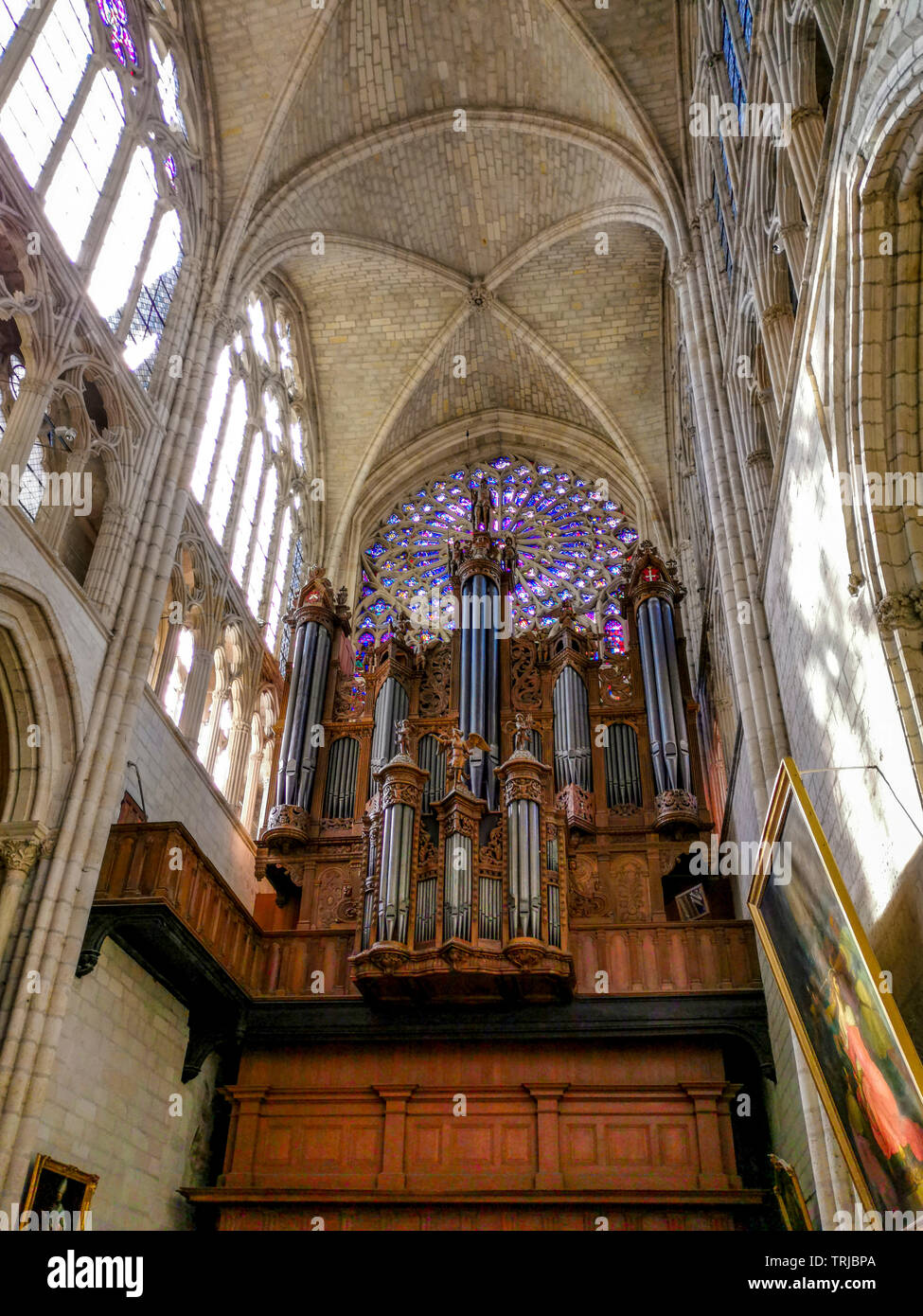 Organo di Saint-Gatien la cattedrale di Tours city, Indre et Loire, centro Val de Loire, Francia Foto Stock