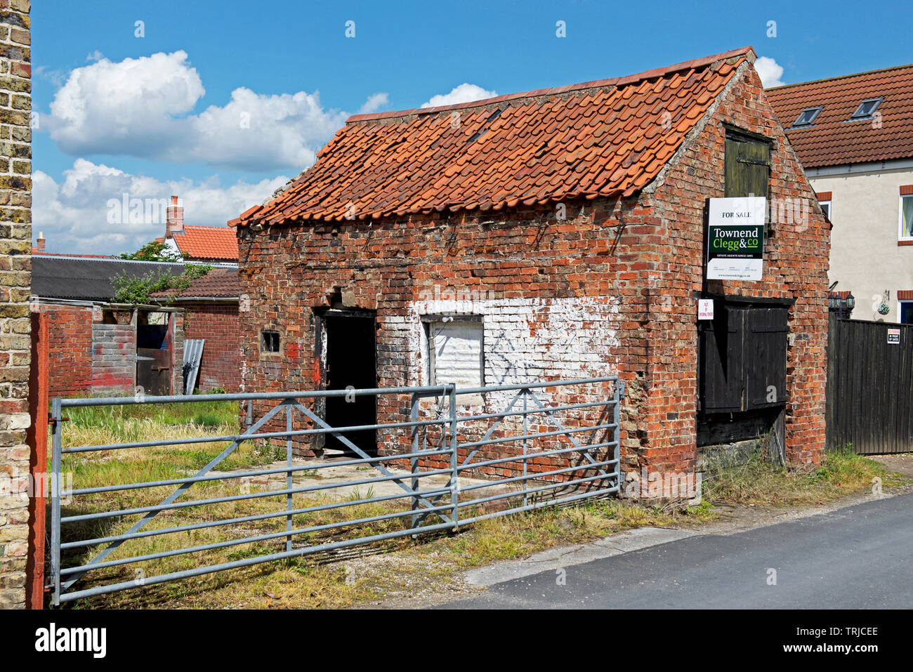 Terreno edificabile in vendita nel villaggio di Asselby, East Yorkshire, Inghilterra, Regno Unito Foto Stock