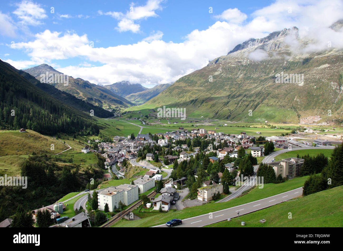 Andermatt nel cuore delle alpi svizzere prima il Chedi è stata costruire Foto Stock
