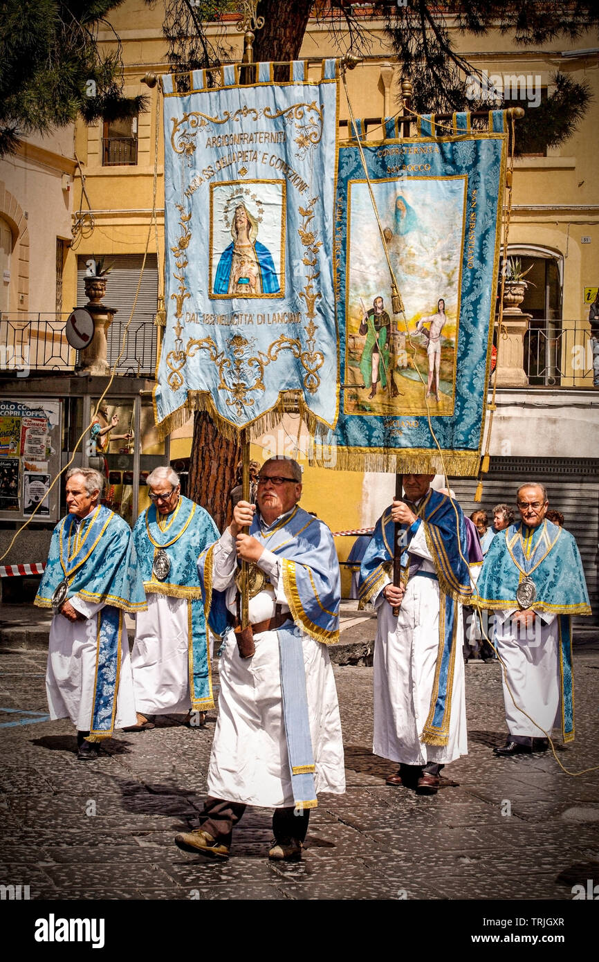 Italia Abruzzo Lanciano: Domenica di Pasqua - Processione del d'incontro dei santi Foto Stock