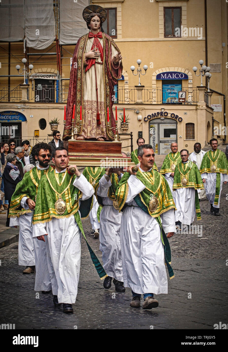 Italia Abruzzo Lanciano: Domenica di Pasqua - Processione del d'incontro dei santi Foto Stock