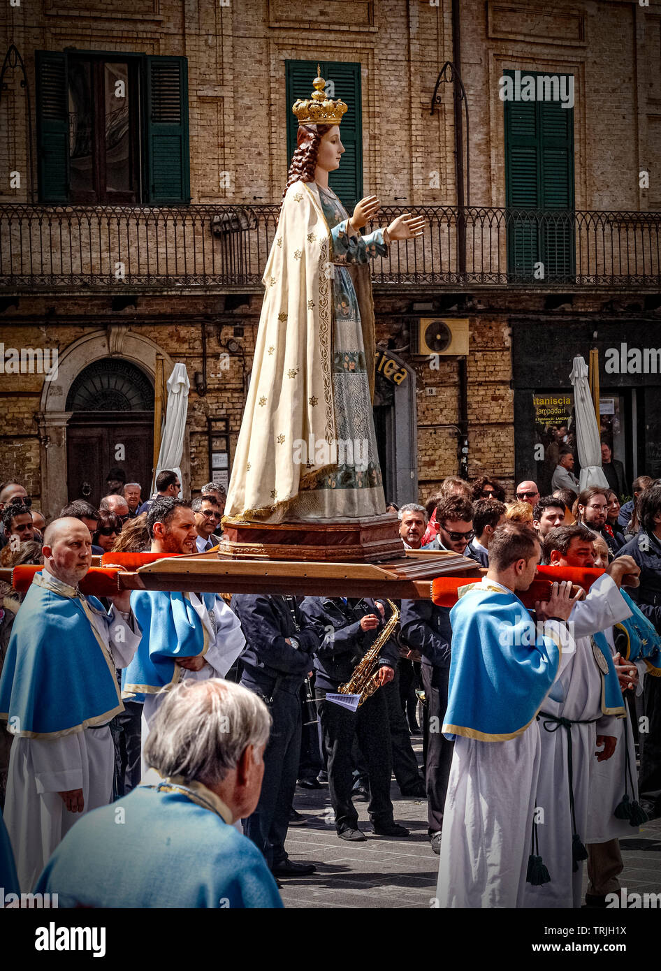 Italia Abruzzo Lanciano: Domenica di Pasqua - Processione del d'incontro dei santi Foto Stock